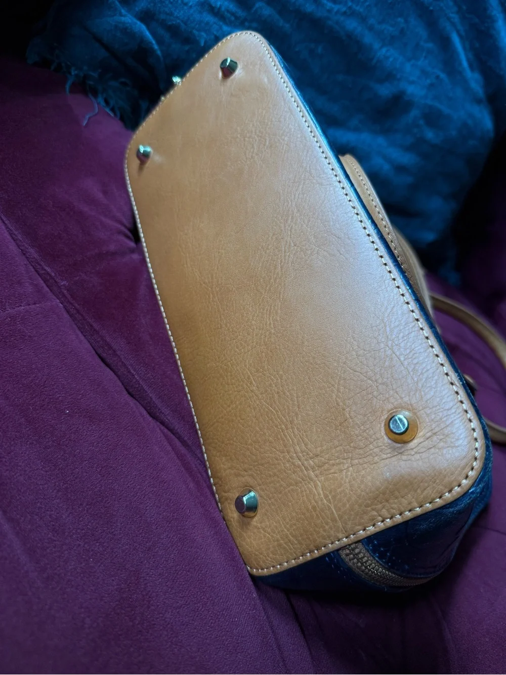 Valentina - Embossed Satchel with Detachable Strap - Black Brown Italian Leather